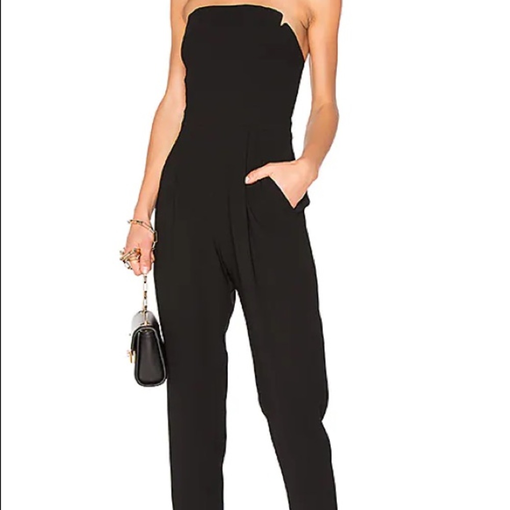 Jill Stuart Strapless White/Black Jumpsuit Size S